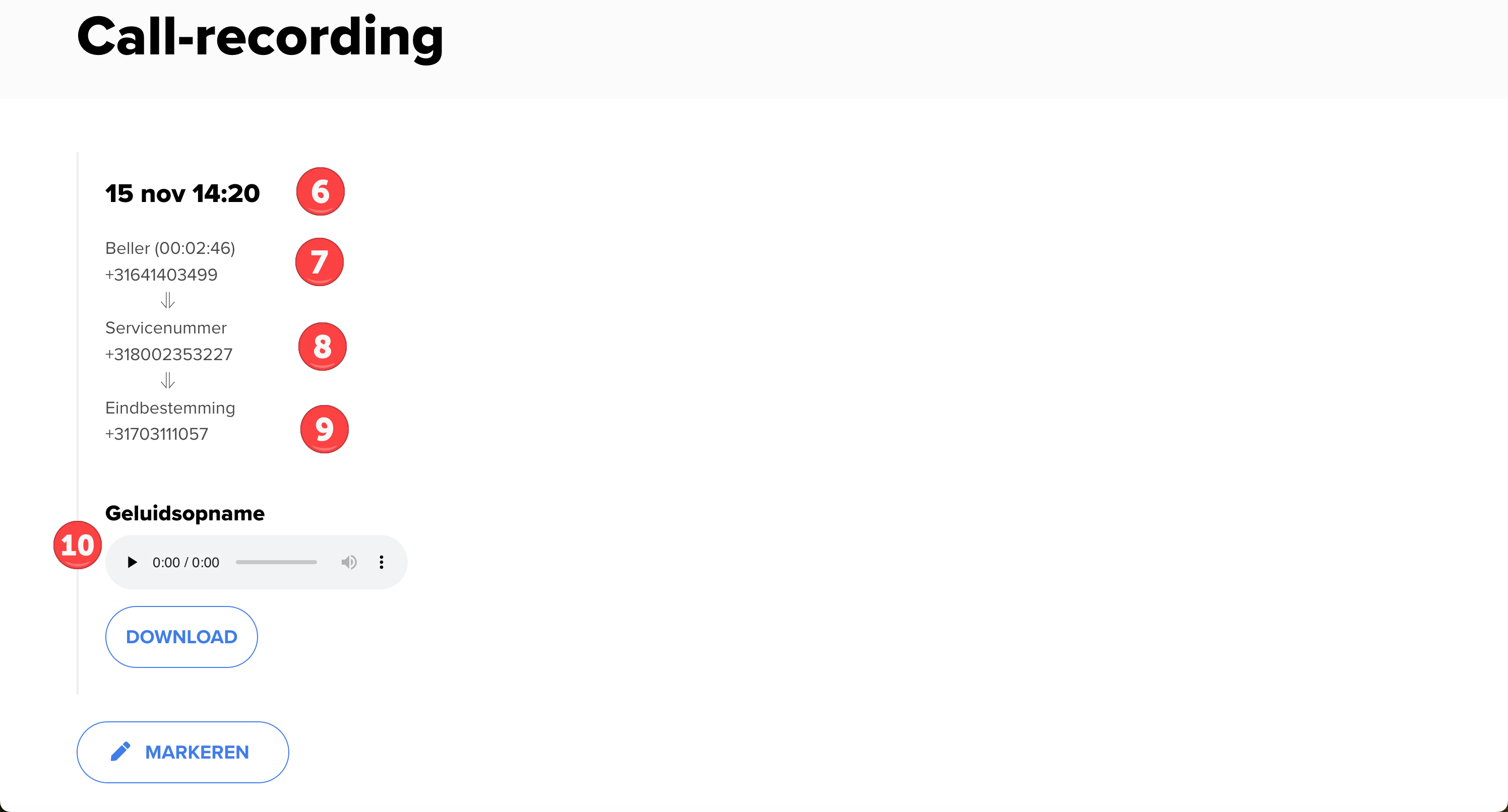 Call-recording call details
