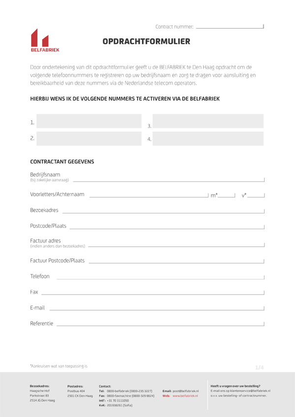 support order form
