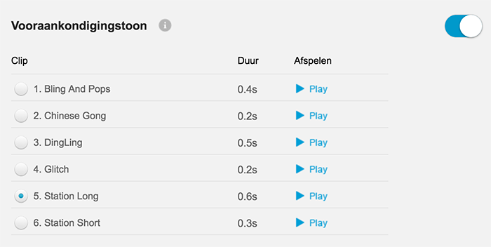support pre-announcement-tone